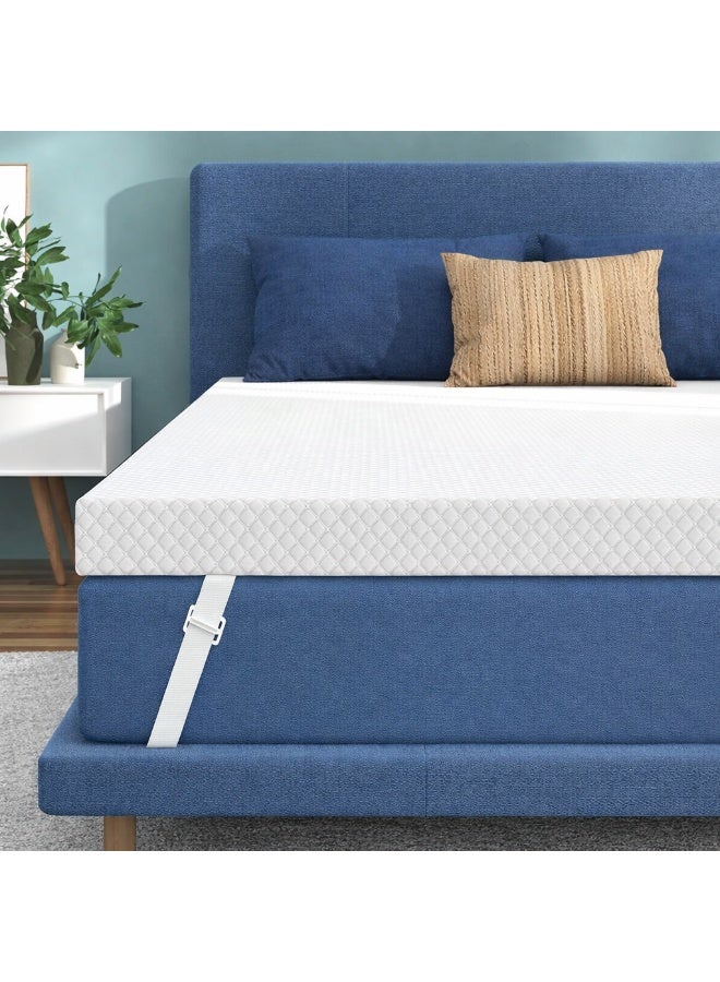 Rexal Home Reversible 5 cm Gel-Infused Memory Foam Mattress Topper – Cooling Pressure Relief, Medium-Soft Comfort, Washable Knitted Cover, 180 × 200 cm - Image 2